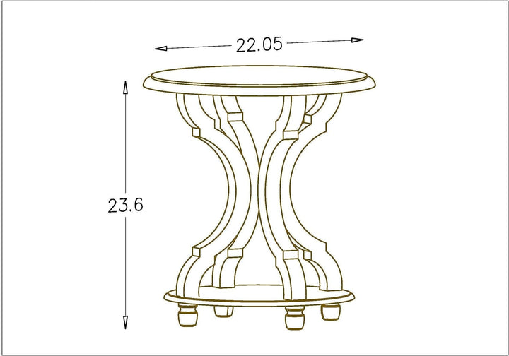 Small Round Table, 22x24 '' Accent Tables Cream