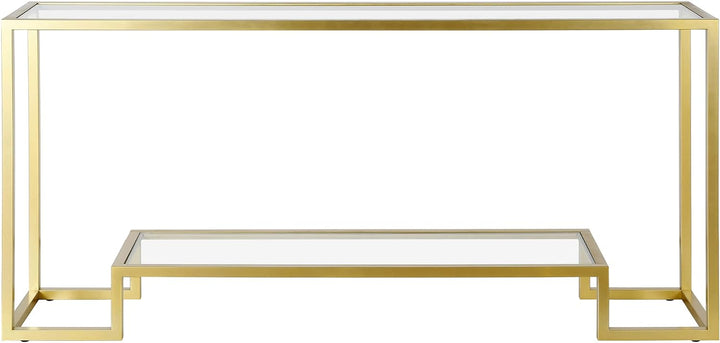 Rectangular Console Table, 64" Wide, Gold Finish