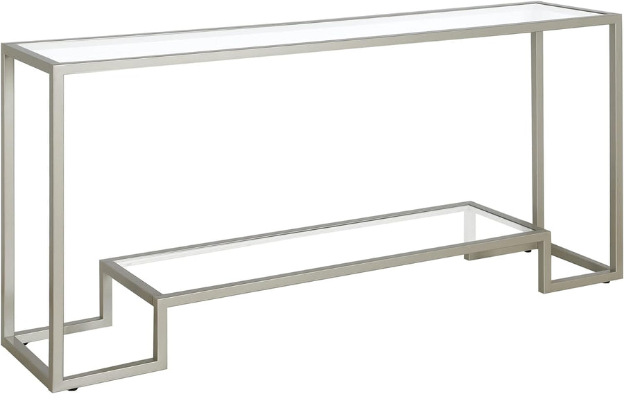 Rectangular Console Table, Entryway Accent Furniture, Satin Nickel