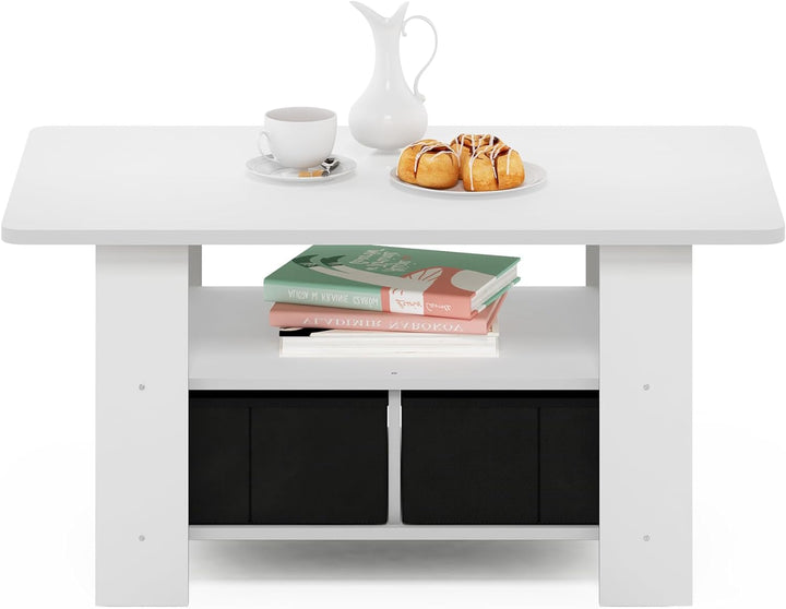 Furinno Andrey Modern Coffee Table, White/Black