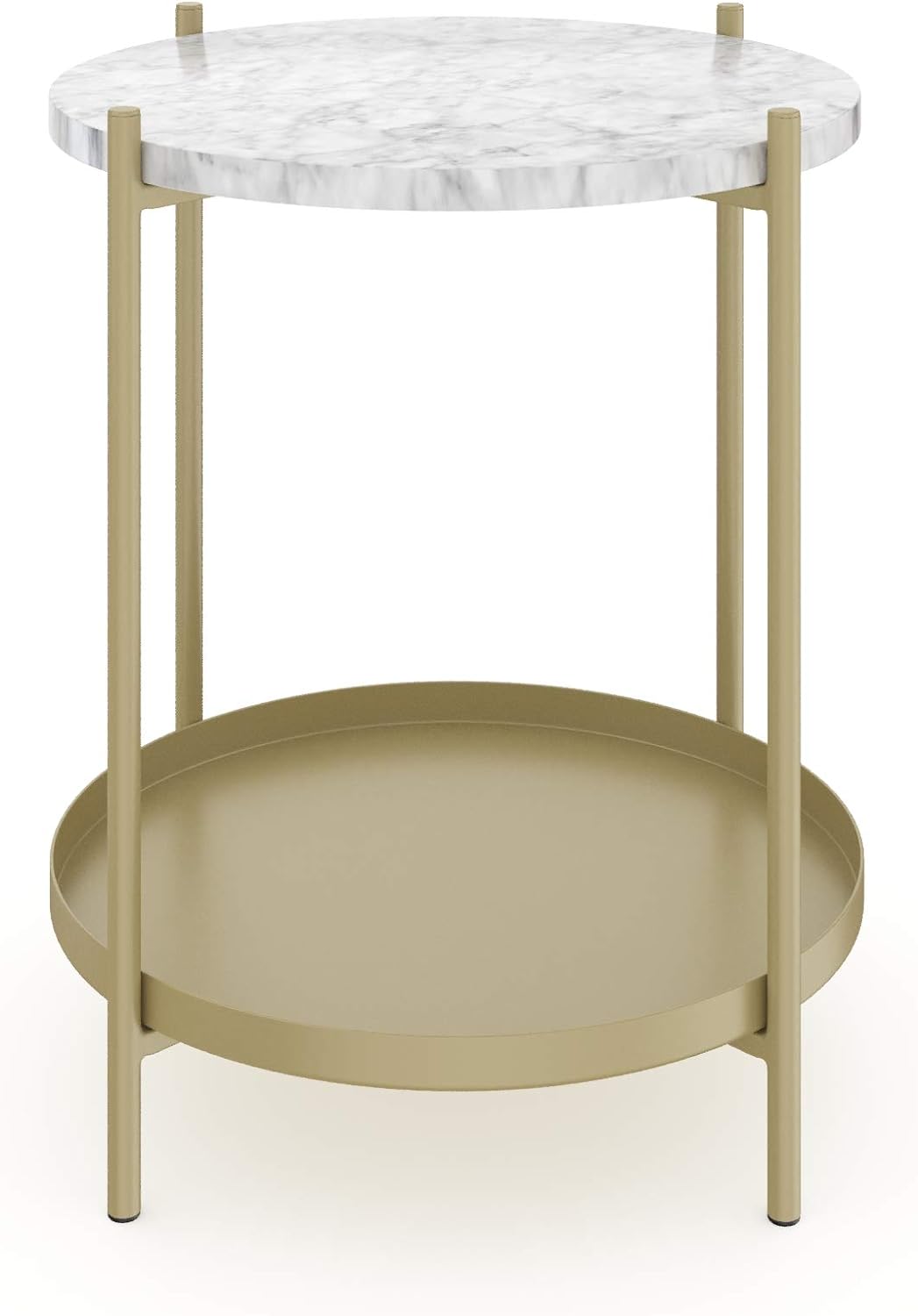 Alexis Round Modern Side Accent Table, Gold