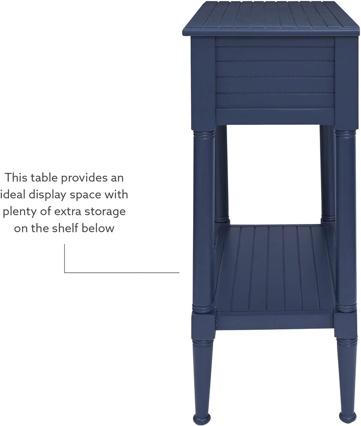 Raleigh Navy Accent Table with Storage and Pulls