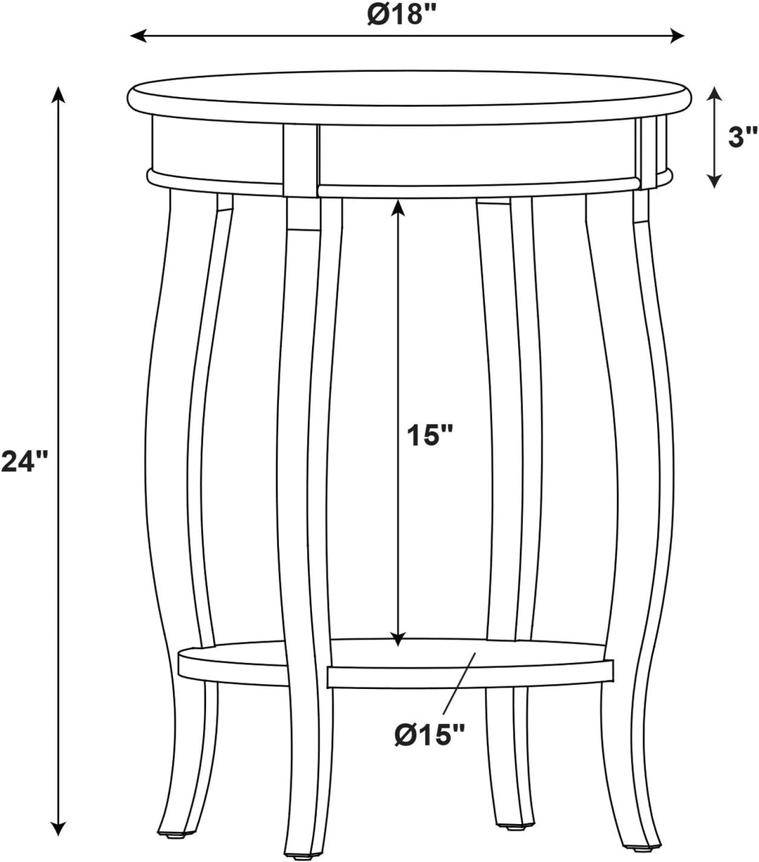 Hazelnut Round Shelf Table, 18" x 18" x 24