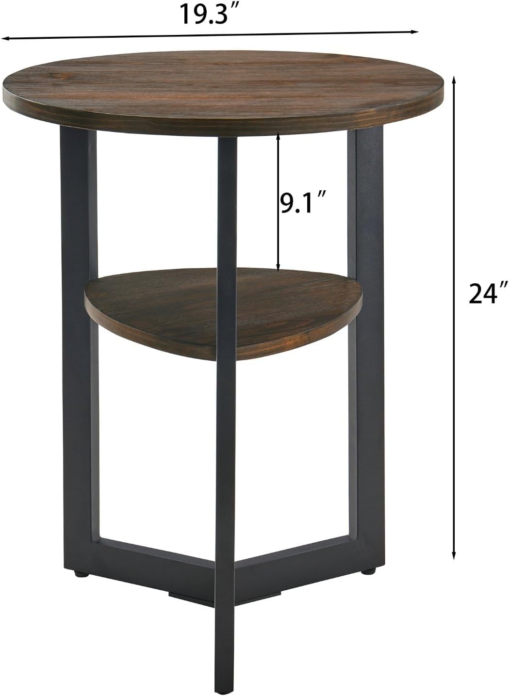 Round 19" Retro Rustic End Table