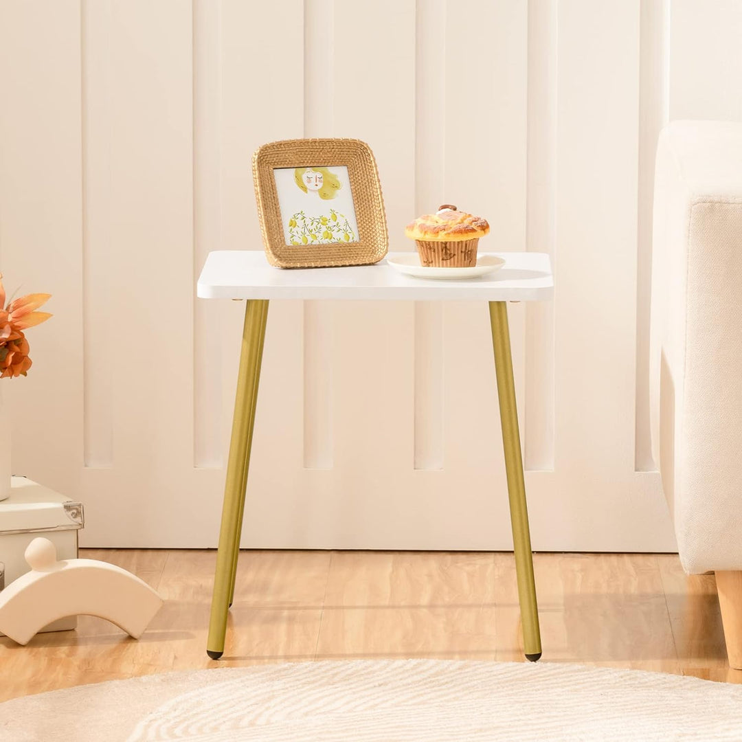 Side Table, White Accent End Table, Modern Nightstand