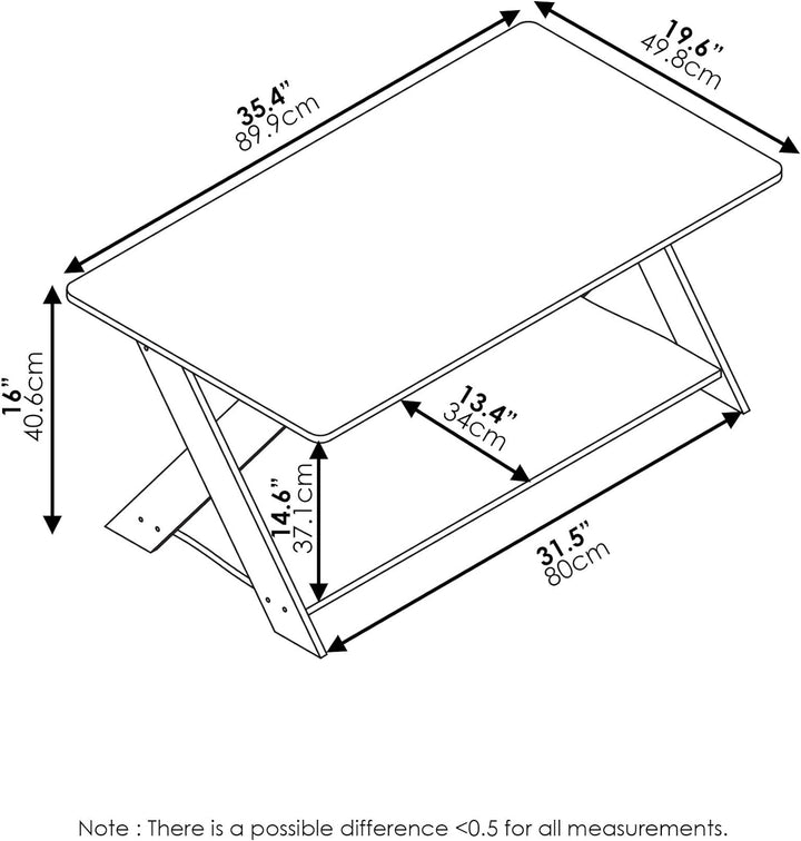 Criss-Crossed Coffee Table, French Oak Grey