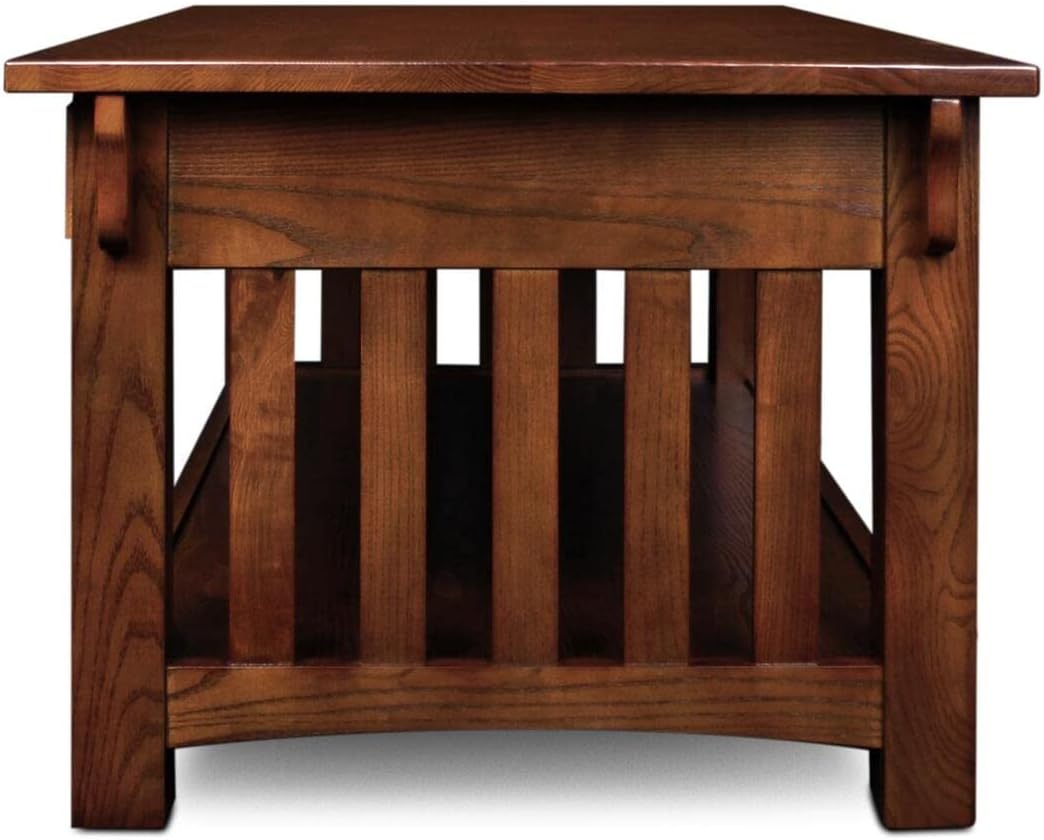 Elegant Mission-Style Coffee Table, Solid Wood, Medium Oak