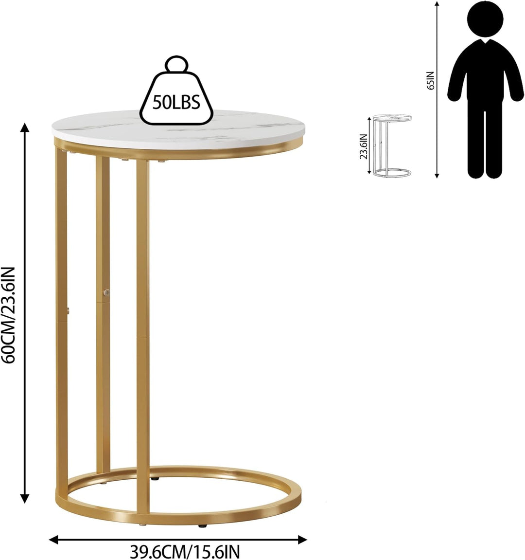 C Table End Table, C Shaped Sofa Side Table