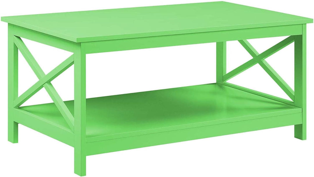 Convenience Concepts Oxford Coffee Table with Shelf, Lime