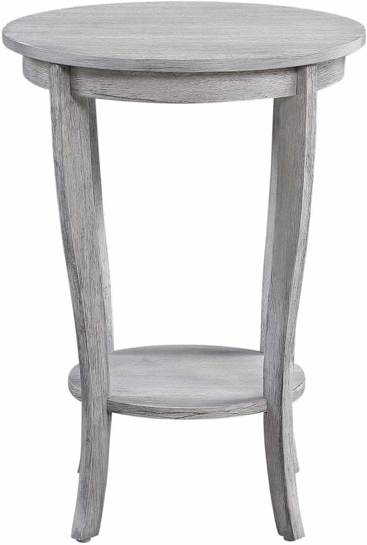 American Heritage Round End Table, Light Gray