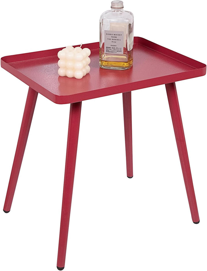 Red Side Table, Small Accent Table for Living Room Bedroom