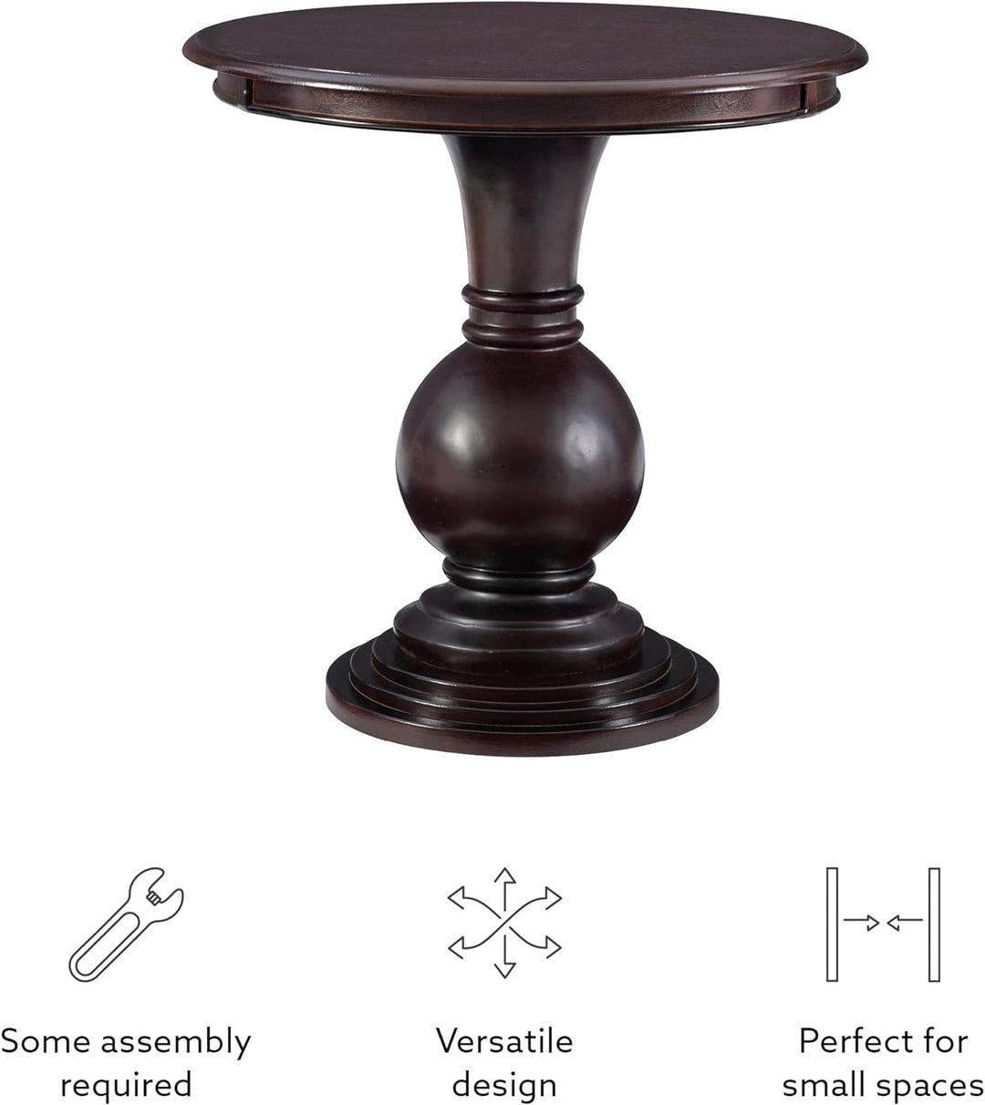 Espresso Round Accent Table 26" Dimensions