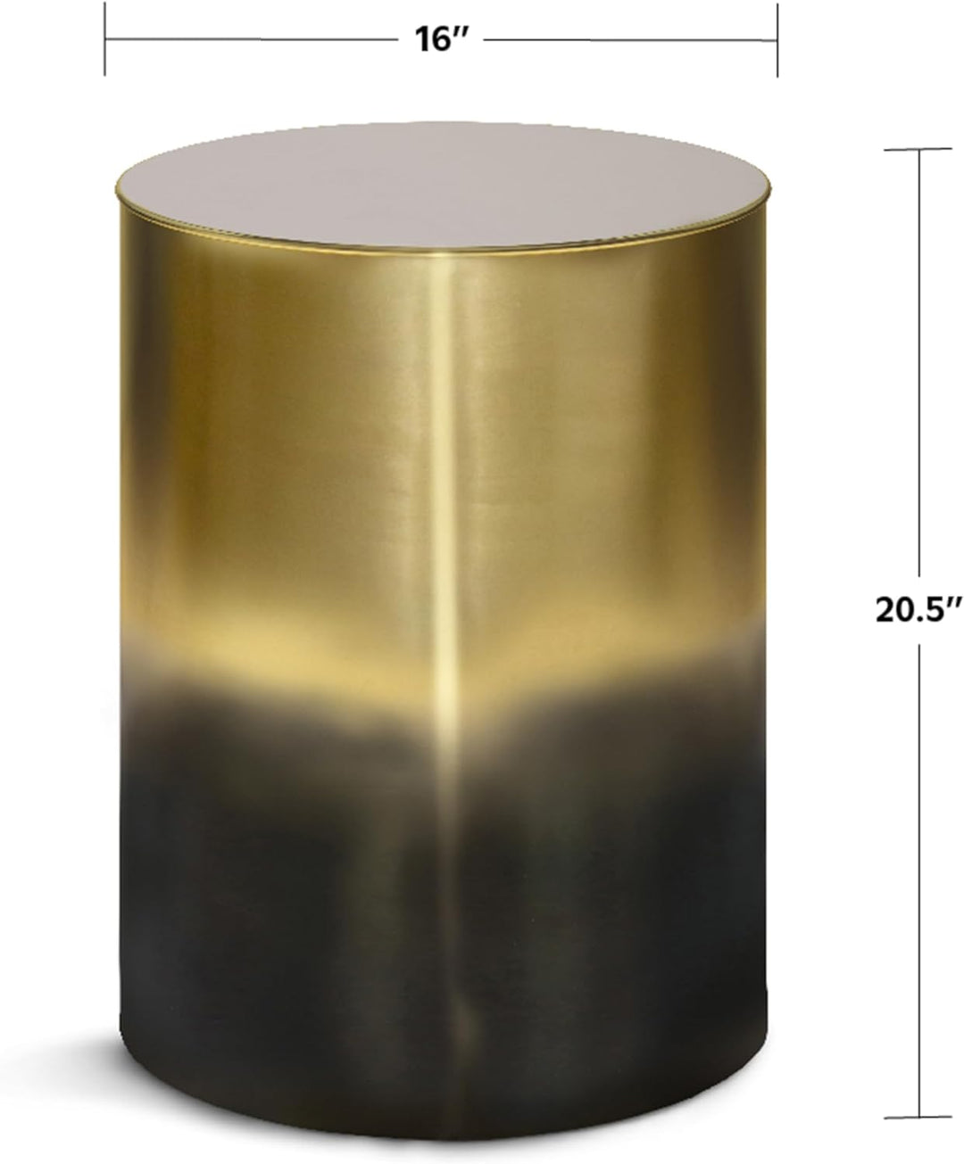 Curtis 16" Metal Table Ombre Black/Gold.