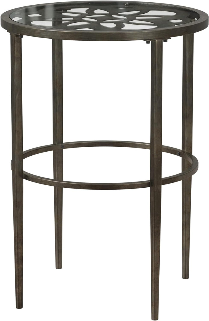 Marsala End Table, 17.25", Gray Finish with Brown