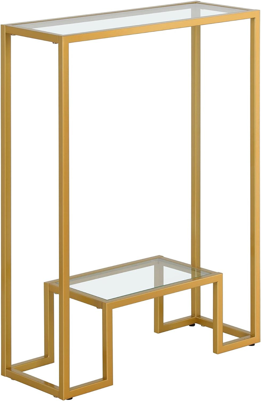 Rectangular Console Table, Wide Entryway Accent Table, Brass