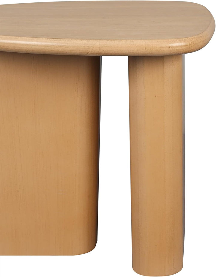 Stylish Mid-Century Tapered End Table, Natural Wood Grain Top