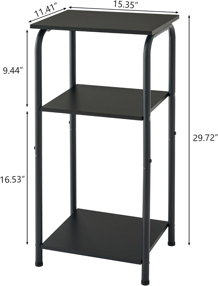 3 Tier Narrow Side Table with Storage Shelves