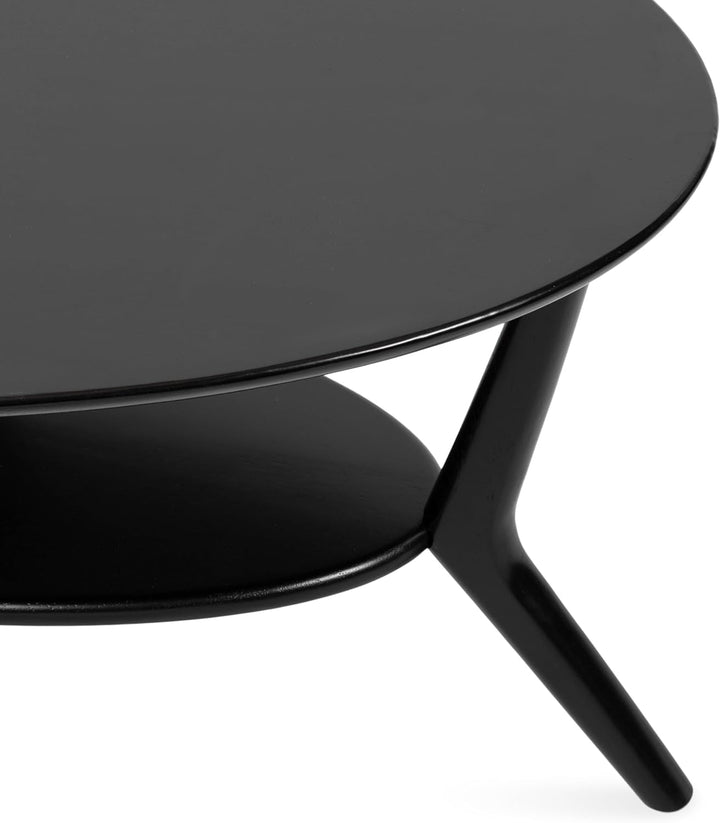 Kate and Laurel Nylah Mid-Century Modern Oval Coffee Table, Black