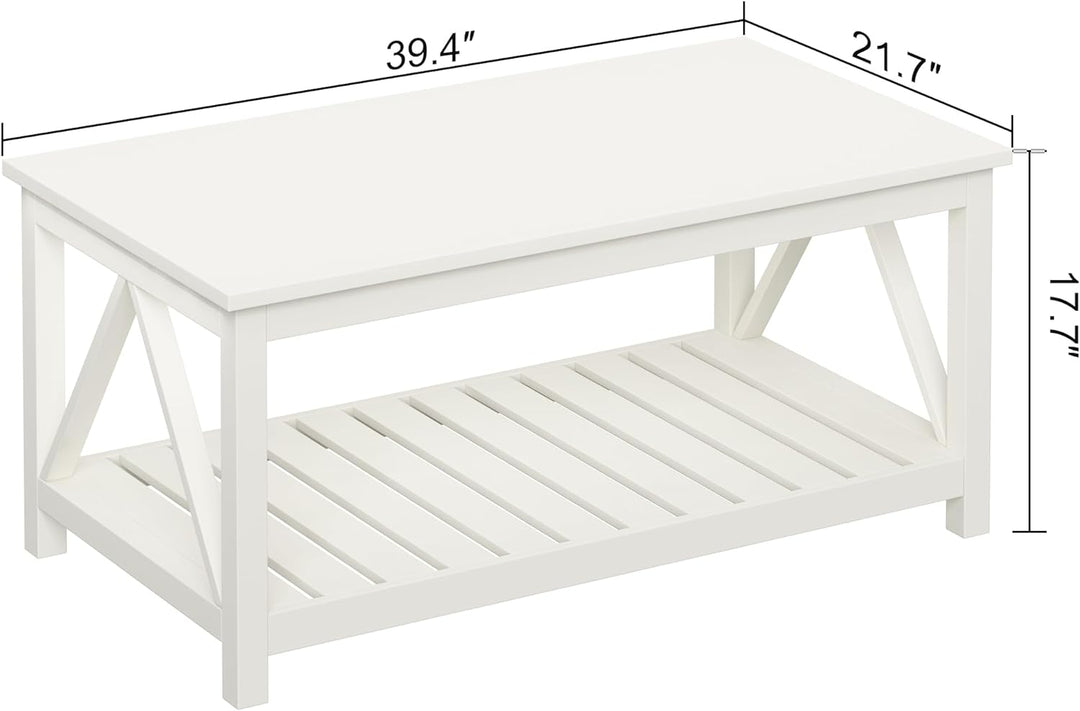 ChooChoo Coffee Table, Living Room Table, Antique White