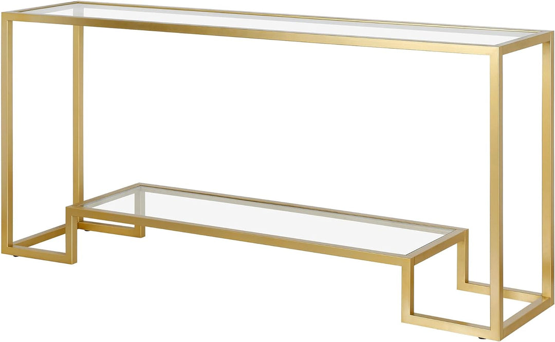 Rectangular Console Table, 64" Wide, Gold Finish