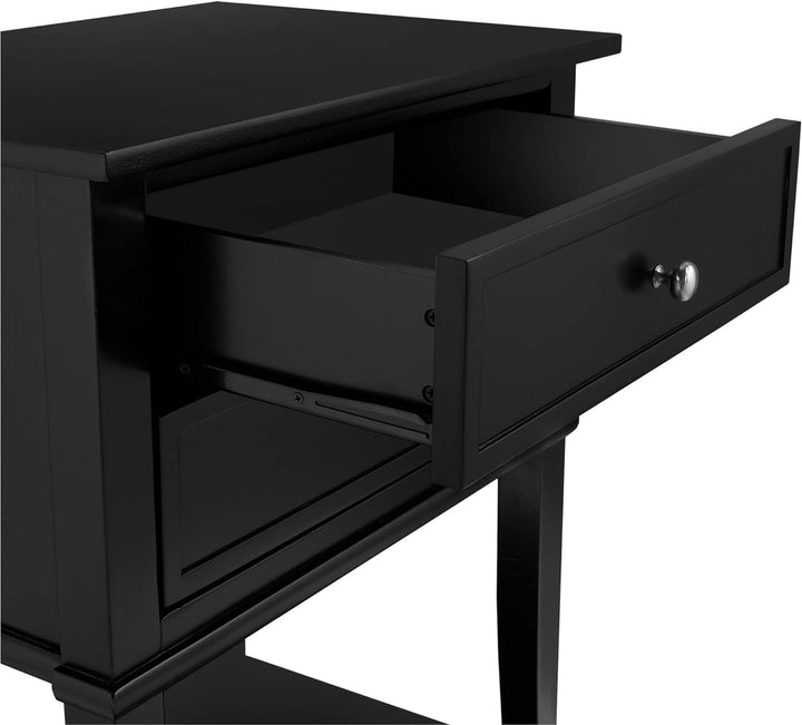 Franklin Accent Table, 2 Drawers, Black