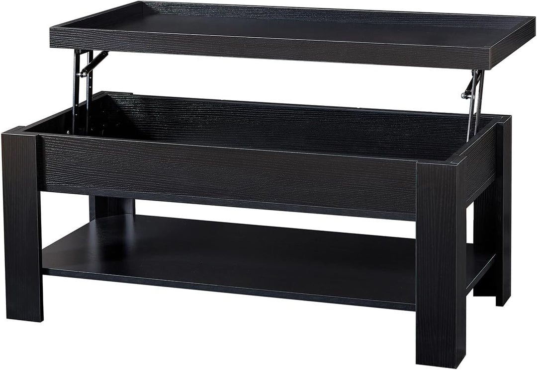 Lift Top Coffee Table with Hidden Storage, Black