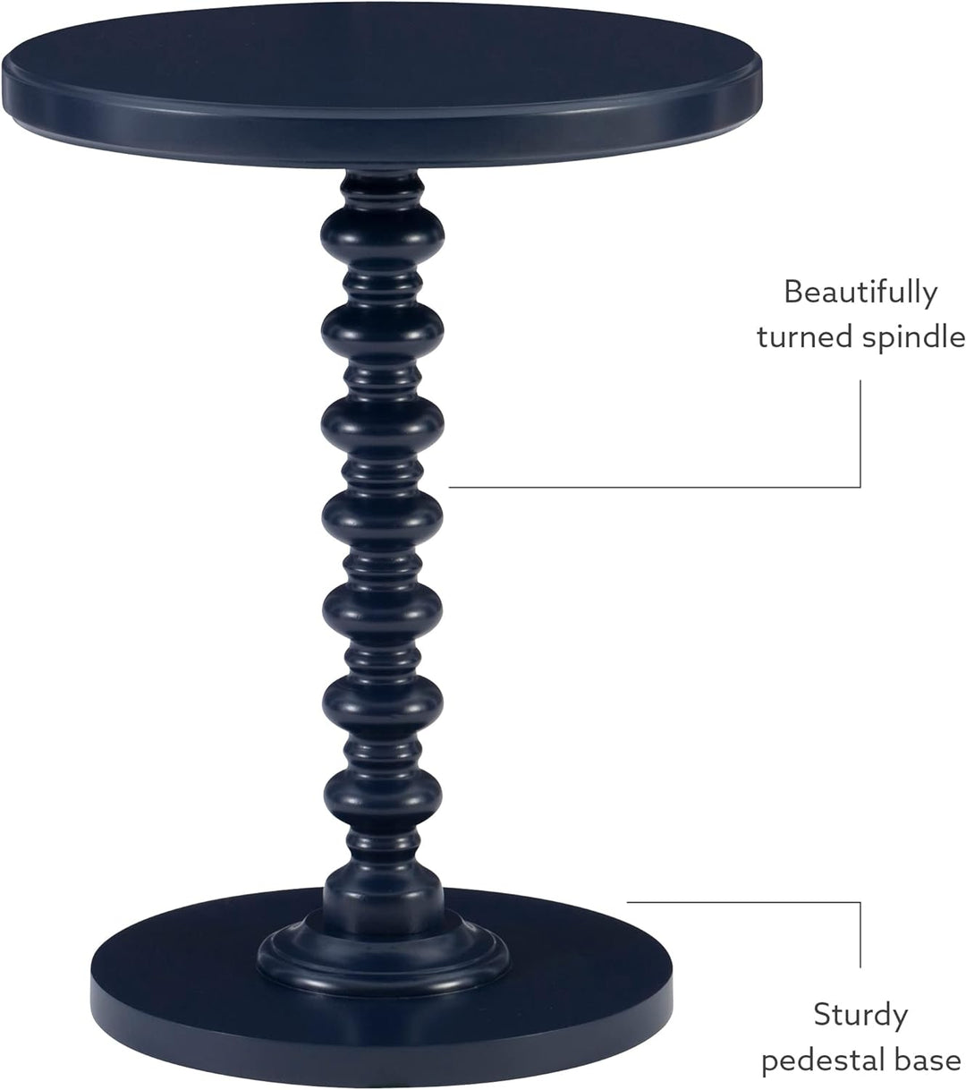 Navy Blue Tarkin Round Pedestal Side Table