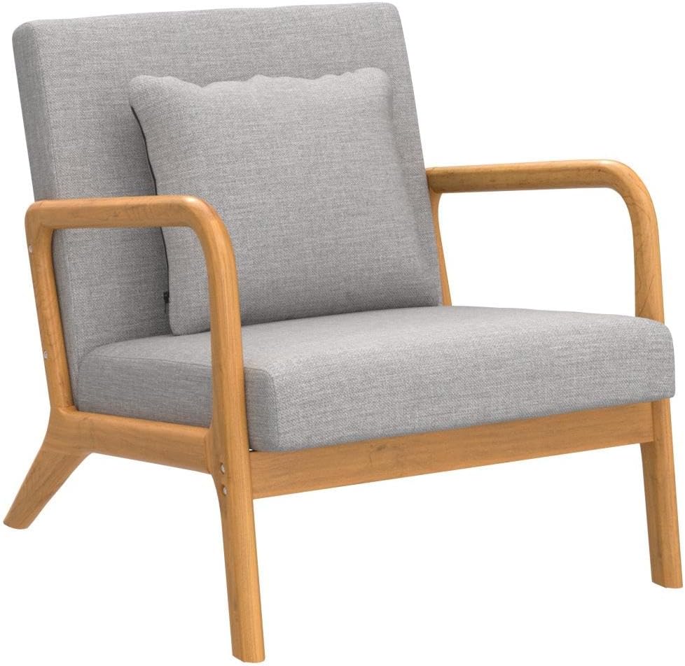 Mid-Century Modern Chair,Accent Chair,Linen