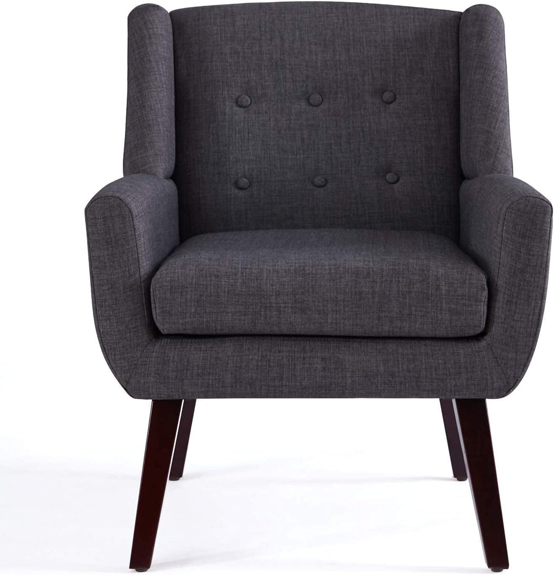 Accent Chair, Button Tufted Upholstered Sofa (Grey)