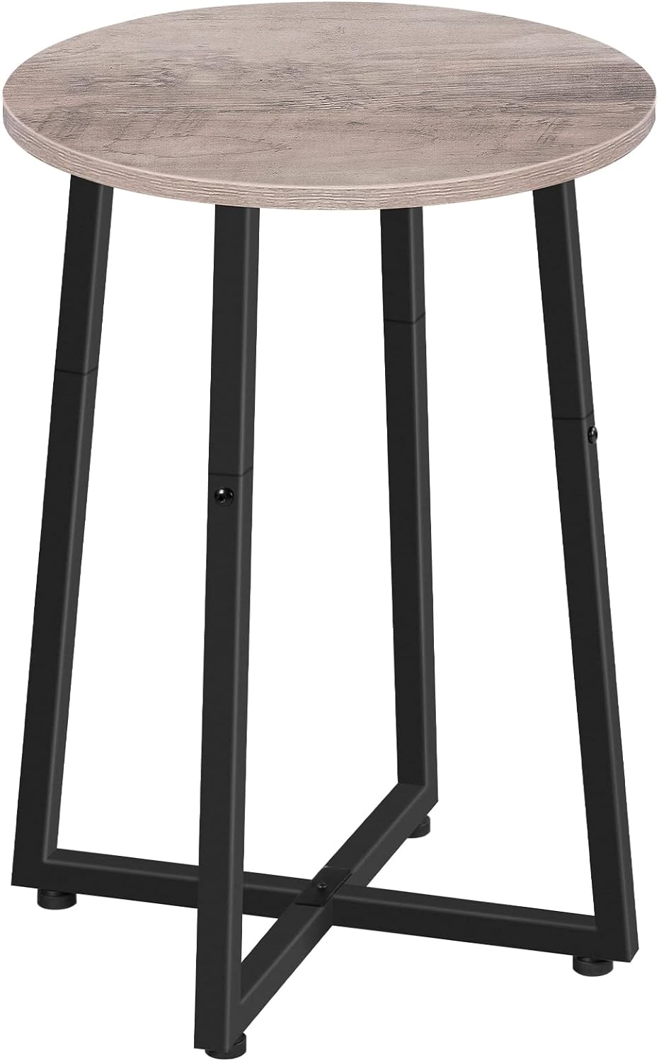 Round Side Table, 15.7" Nightstand, Greige & Black BG95BZ01