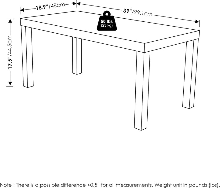 Furinno Classic Simple Coffee Table for Living Room, White