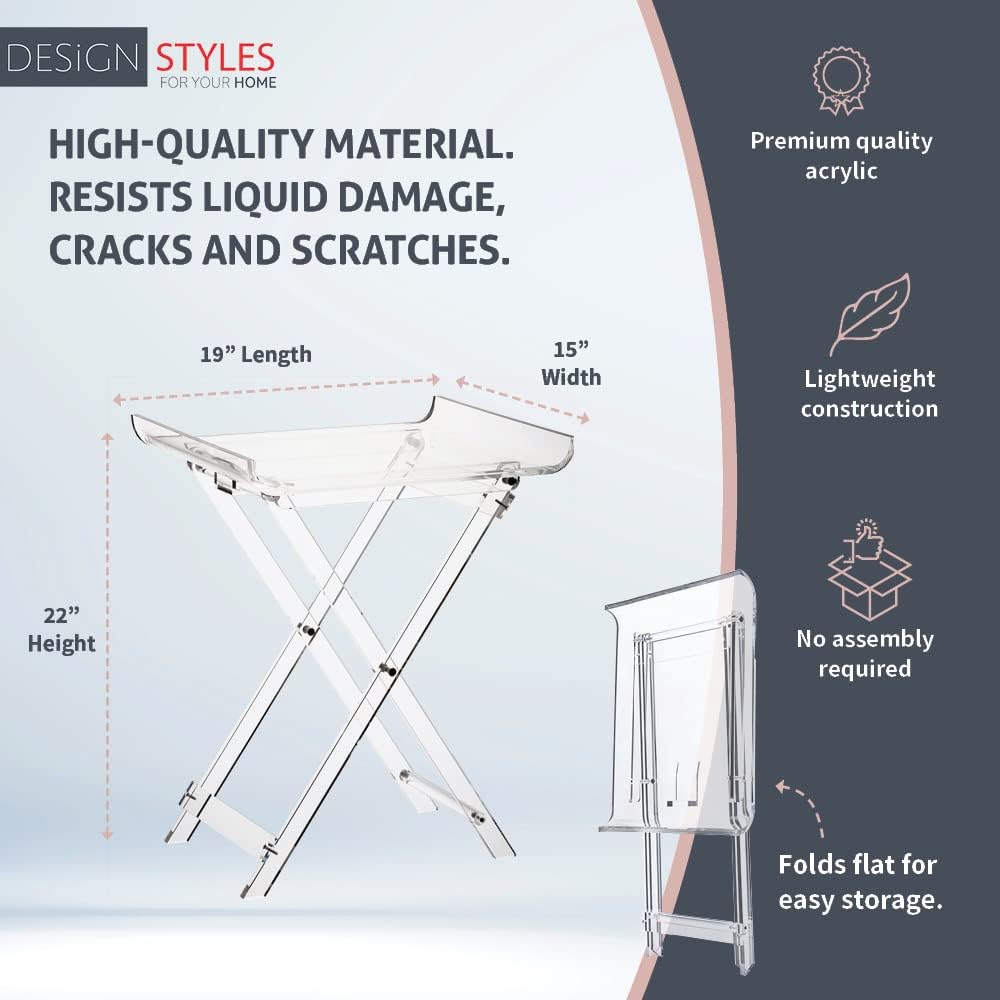 Acrylic Folding Tray Table - Elegant Design