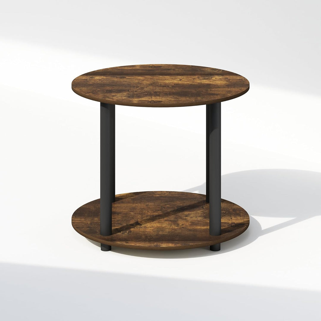 Furinno Turn-N-Tube End Tables, Amber Pine