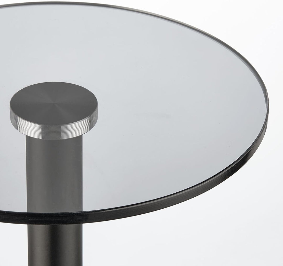 mDesignGlassTopSide/EndDrinkTable-SmokeGray/Black