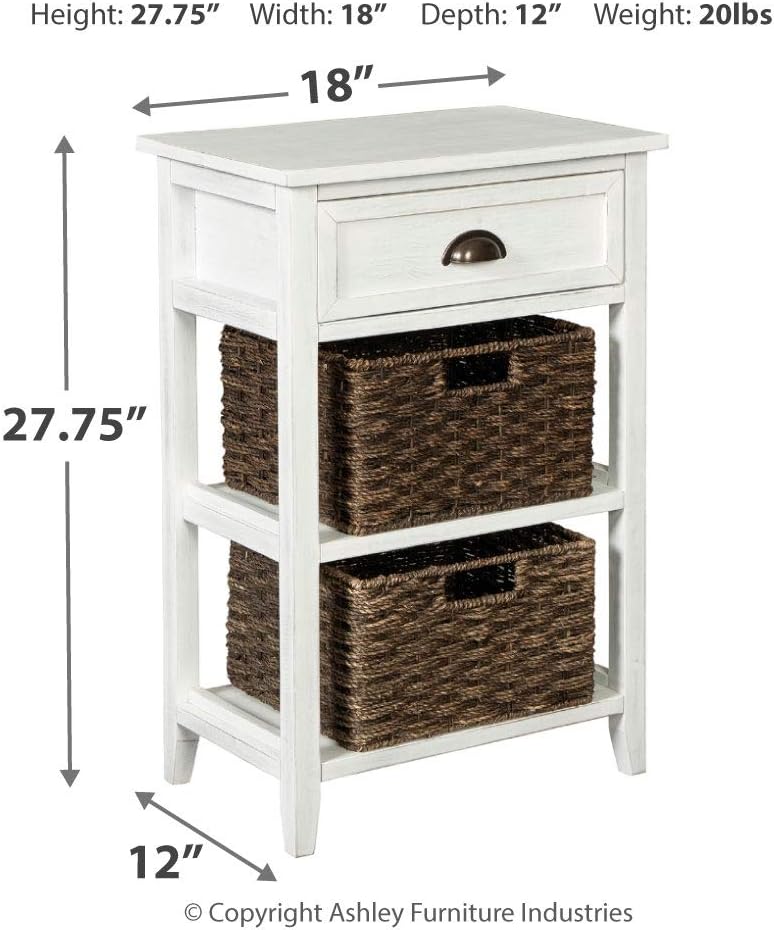 Oslember Modern Farmhouse Accent End Table, White