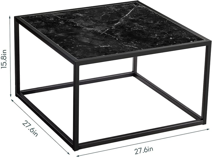 Sleek Minimalist Black Coffee Table for Living Room, Home Office