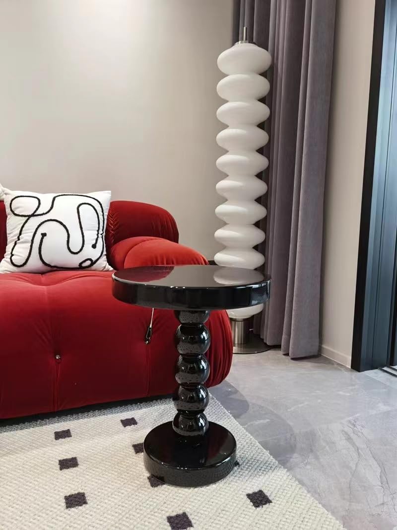 Pedestal Side Table, Drink Table, Small End Table (Black Obsidian)