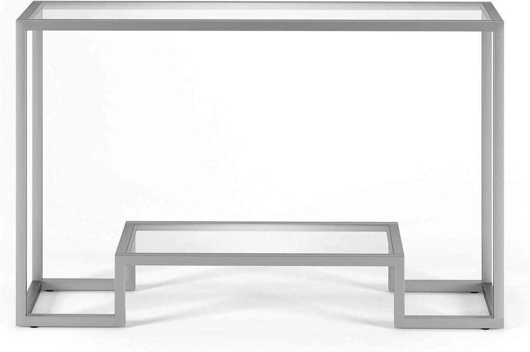 Rectangular Console Table, Entryway Accent Furniture, Satin Nickel