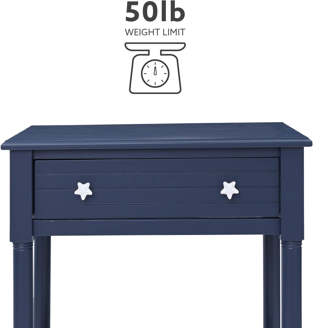 Raleigh Navy Accent Table with Storage and Pulls