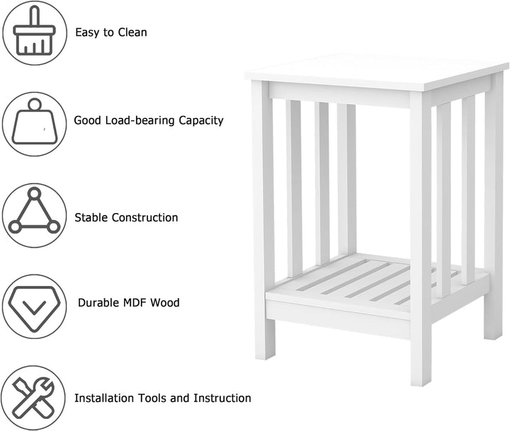 Modern Rustic End Tables with Storage Shelf