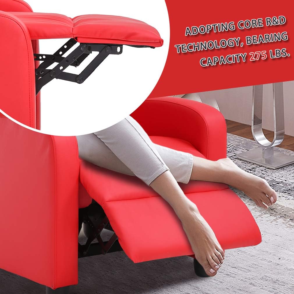 Recliner Chair for Living Room Massage Recliner Sofa(Red)