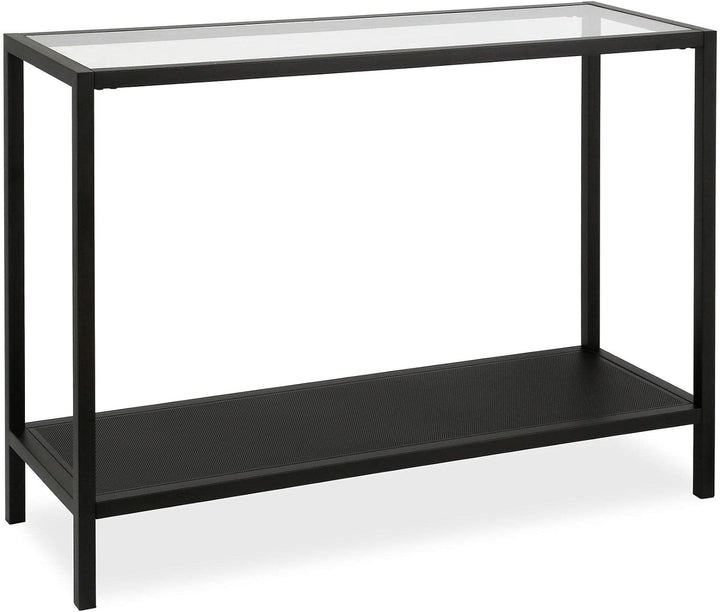 Rectangular Console Table in Aged Steel, Entryway Accent Table