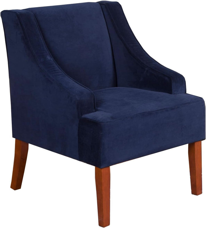 Swoop Arm Living-Room-Chairs, Velvet Navy