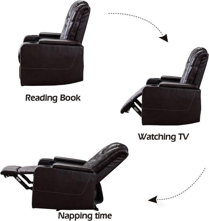 Electric Power Recliner Chair, Breathable Leather