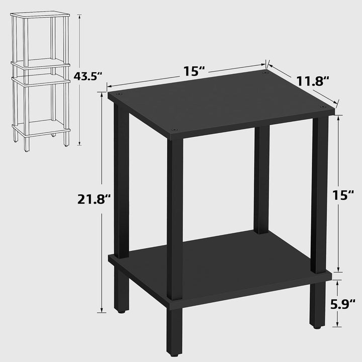 2-Tier Storage Shelf Sofa Table Small Space