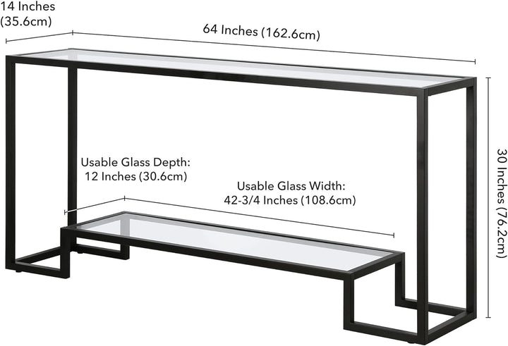 Rectangular Console Table, Blackened Bronze Finish