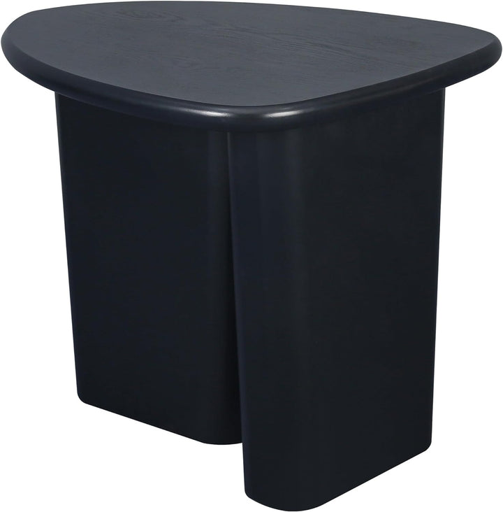 Stylish Mid-Century Tapered End Table, Black Wood Grain Top, A-tapered End Table-black