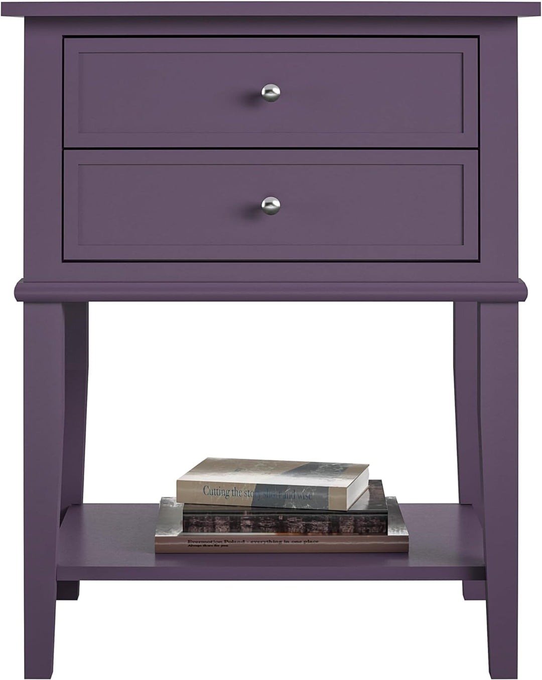 Franklin Accent Table 2 Drawers Purple