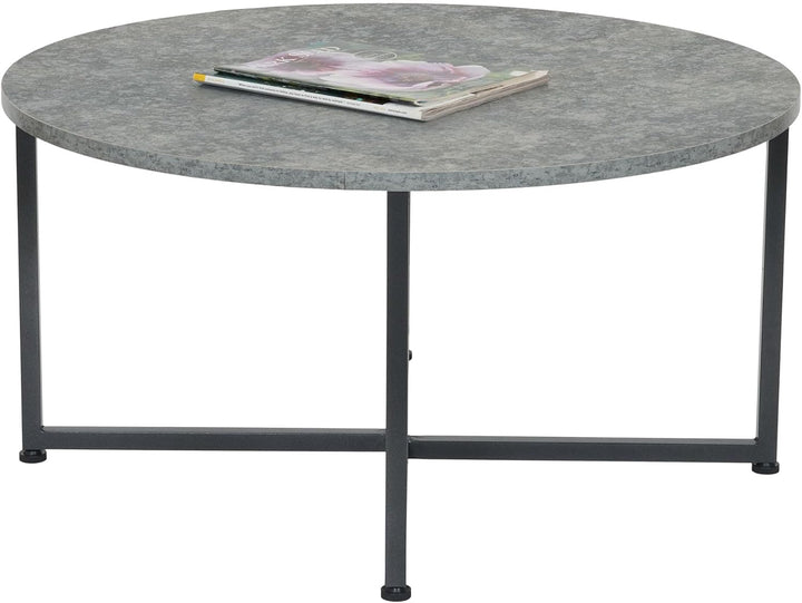 Household Essentials Round Coffee Table, Grey Slate