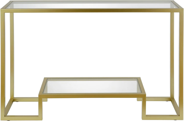 Rectangular Console Table, 47.75" Wide, Brass Finish